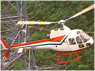 ヘリコプターによる送電線の巡視